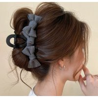 HA286 - Korean Mesh Bow Hair Clip 